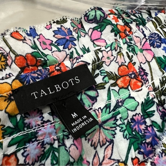 Talbots Women’s Medium Long Sleeve Floral Blouse Preppy Secretary Y1 - Picture 3 of 6